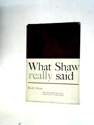 Bild des Verkufers fr What Shaw Really Said (What They Really Said Series) zum Verkauf von World of Rare Books