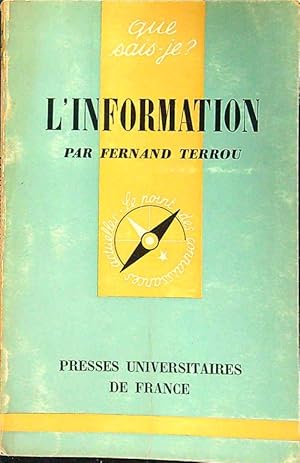 Imagen del vendedor de L'information a la venta por Librodifaccia