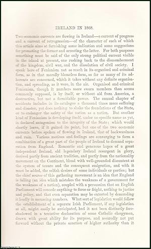 Imagen del vendedor de Ireland in 1868 : Two Economic currents are flowing in Ireland - a current of Progress & a current of Retrogression. An uncommon original article from The Fortnightly Review, 1868. a la venta por Cosmo Books