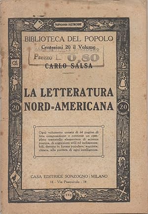 Bild des Verkufers fr La letteratura Nord-Americana zum Verkauf von Biblioteca di Babele