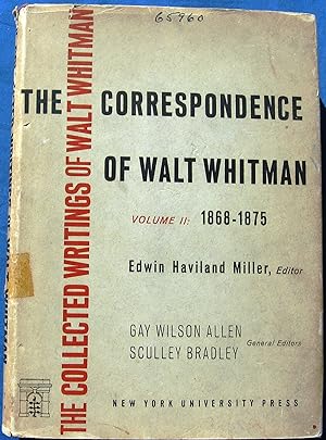 Bild des Verkufers fr WALT WHITMAN -The Correspondence. Volume II: 1868-1875 zum Verkauf von JBK Books