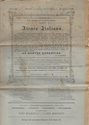Ateneo Italiano - 1885 Periodico quindicinale - Letterario - Artistico - Scientifico - Illustrato