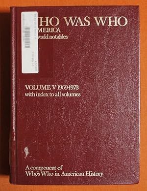 Immagine del venditore per Who Was Who in America, 1969-1973 venduto da GuthrieBooks