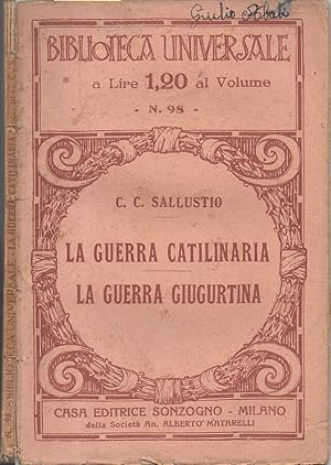 Seller image for La guerra Catilinaria - La guerra Giugurtina for sale by Biblioteca di Babele