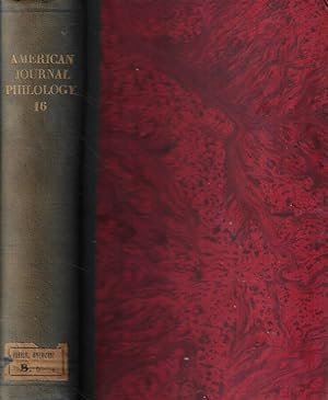 Bild des Verkufers fr The American Journal of Philology Anno 1895 zum Verkauf von Biblioteca di Babele