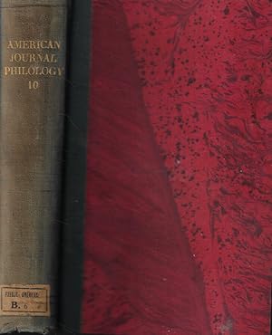 Bild des Verkufers fr The American Journal of Philology Anno 1889 zum Verkauf von Biblioteca di Babele