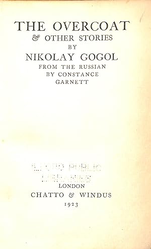 Seller image for The Works of Nikolay Gogol III The Overcoat and Other Stories for sale by WeBuyBooks