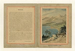 "MENTON" / D'après une affiche P.L.M. de 1892 illustrée par Henri GANIER dit TANCONVILLE / Protèg...
