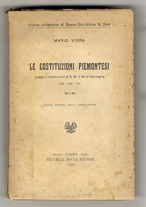 Le Costituzioni Piemontesi. (Leggi e costituzioni di S.M. il Re di Sardegna). 1723 - 1729 - 1770....