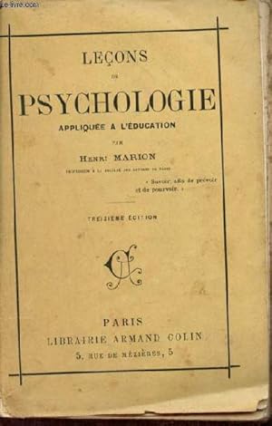 Immagine del venditore per Leons de psychologie applique  l'ducation - 13e dition. venduto da Le-Livre