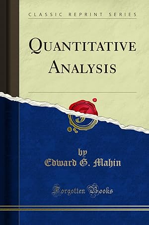 Image du vendeur pour Quantitative Analysis (Classic Reprint) mis en vente par Forgotten Books