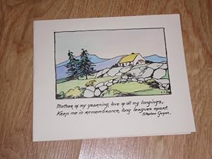 Seller image for Hand Coloured Card Cuala Press Dublin, Ireland - No. 108. My Yearning with Art By Elizabeth Corbet Yeats and Verse By Stephen Gwynn for sale by Dublin Bookbrowsers