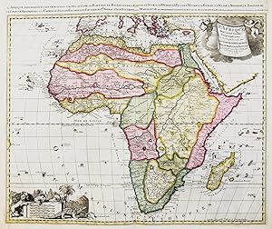 "L'Afrique divisée suivant l'estendue de ses principales parties ou sont distingues les uns des a...
