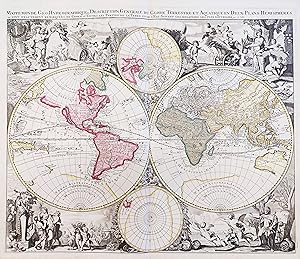 Weltkarte anno 1730 Kissenbezug Outdoor Indoor globus erde antik weltbild karte 