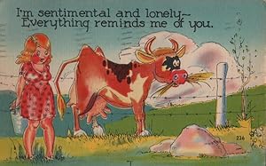 Seller image for on the farm postcard: I'm Sentimental and Lonely; Everything Reminds Me of You for sale by Mobyville