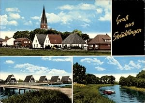 Seller image for Ansichtskarte / Postkarte Strcklingen Saterland in Niedersachsen, Ortspartie, Kirche, Kanal for sale by akpool GmbH