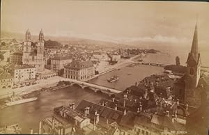 Foto Zürich Stadt Schweiz, Stadtpanorama, Urirothstock, August 1891