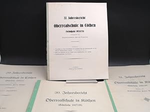 4 Hefte: Jahresberichte der Oberrealschule in Cöthen [Köthen]. 1) 27. Jahresbericht (Schuljahr 19...