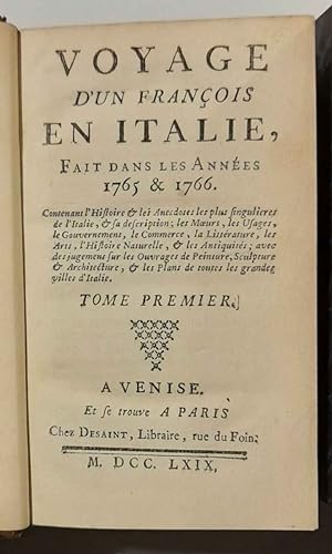 Voyage d'un Francois en Italie, fait dans les annees 1765 & 1766