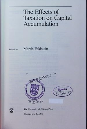 Bild des Verkufers fr The effects of taxation on capital accumulation. zum Verkauf von Antiquariat Bookfarm