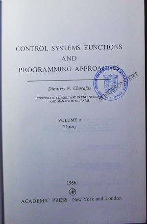 Bild des Verkufers fr Control Systems Functions and Programming Approaches. Volume A: Theory. zum Verkauf von Antiquariat Bookfarm