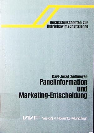 Bild des Verkufers fr Panelinformation und Marketing-Entscheidung. zum Verkauf von Antiquariat Bookfarm