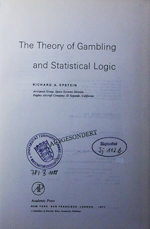 Immagine del venditore per The theory of gambling and statistical logic. venduto da Antiquariat Bookfarm