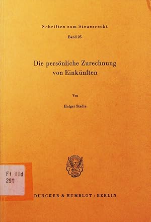 Seller image for Die persnliche Zurechnung von Einknften. for sale by Antiquariat Bookfarm