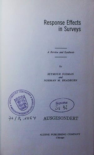 Seller image for Response effects in surveys. a review and synthesis. for sale by Antiquariat Bookfarm