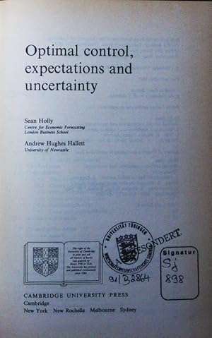 Seller image for Optimal control, expectations and uncertainty. for sale by Antiquariat Bookfarm