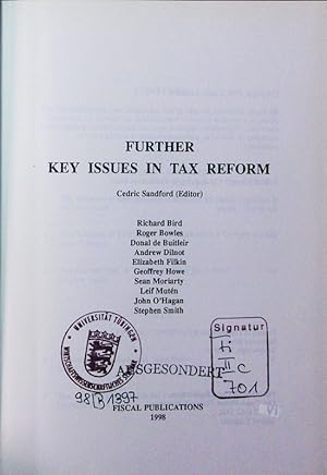 Bild des Verkufers fr Further Key Issues in Tax Reform. zum Verkauf von Antiquariat Bookfarm