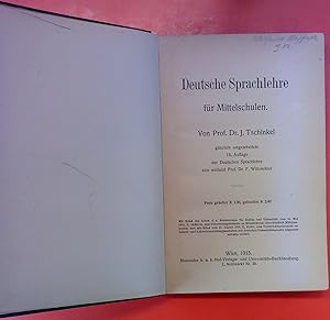 Bild des Verkufers fr Deutsche Sprachlehre fr Mittelschulen. 15. Auflage. zum Verkauf von biblion2