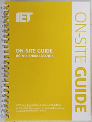 Imagen del vendedor de On-Site Guide. IET Wiring Regulations. 17th Edition. a la venta por Entelechy Books