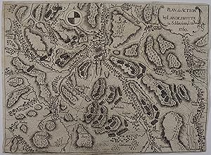 Plan der Action bey Landeshutte in Schlesien d. 23 Juni 1760. Kupferstichkarte 16,5 x 23 cm