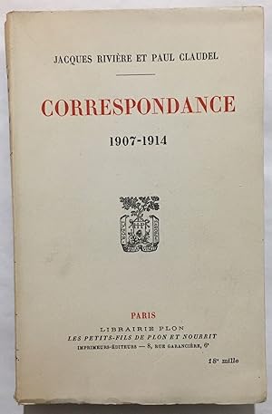 Immagine del venditore per Correspondance 1907-1914 venduto da librairie philippe arnaiz