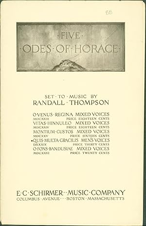 Quis Multa Gracilis Mens Voices E.C.S. Choral Music, No. 539; E. C. S. No. 739) (form Five Odes o...