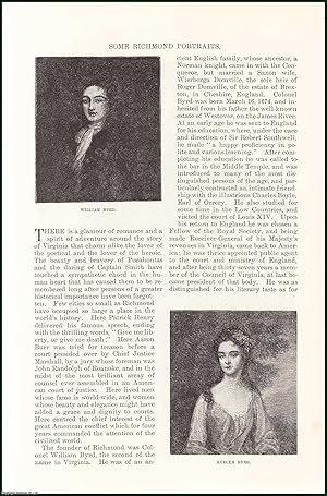 Seller image for Evelyn Byrd ; John Mayo ; Maria Mayo Scott ; Maria Ward ; Mrs. John Wickham & others : Some Richmond Portraits. An uncommon original article from the Harper's Monthly Magazine, 1885. for sale by Cosmo Books