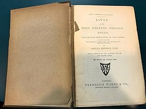 Immagine del venditore per Lives of the Most Eminent English Poets: with Critical Observations on their Works venduto da Regent College Bookstore