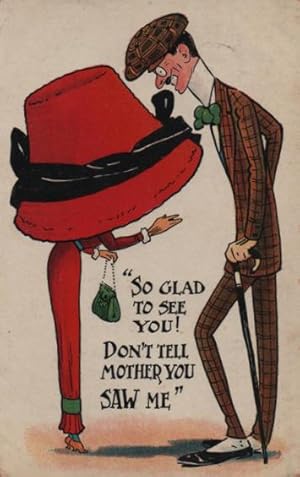 Image du vendeur pour fashion postcard: So Glad to See You. Don't Tell Mother You Saw Me mis en vente par Mobyville