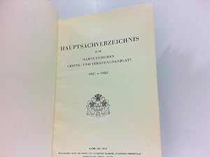 Hauptsachverzeichnis zum Hamburgischen Gesetz- und Verordungsblatt von 1931 bis 1955.