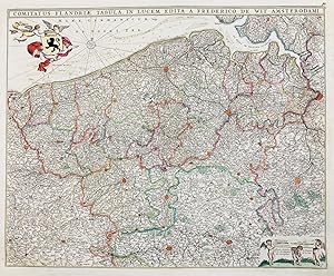 Seller image for "Comitatus Flandriae Tabula" - Vlaanderen Flandre Flanders Flandern Brugge Gand Lille Oudenaarde for sale by Antiquariat Steffen Vlkel GmbH