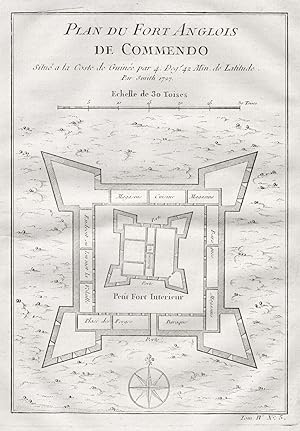 Seller image for Plan du Fort Anglois de Commendo." - Komenda Ghana Cape Coast West Africa Afrika Afrique for sale by Antiquariat Steffen Vlkel GmbH