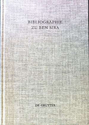 Seller image for Bibliographie zu Ben Sira. Beihefte zur Zeitschrift fr die alttestamentliche Wissenschaft ; Bd. 266 for sale by books4less (Versandantiquariat Petra Gros GmbH & Co. KG)