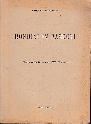 Imagen del vendedor de Rondini in Pascoli (estratto da "La Brigata" anno XV-n. 3 1970) a la venta por librisaggi