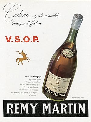 "REMY MARTIN Fine Champagne / Cognac" Annonce originale entoilée parue dans FRANCE ILLUSTRATION (...