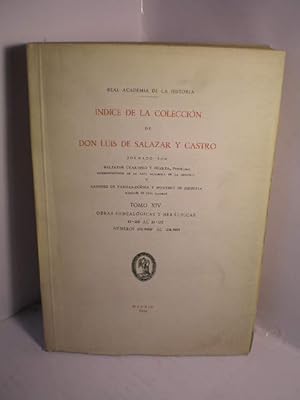 Imagen del vendedor de Indice de la Coleccin de Don Luis de Salazar y Castro Tomo XIV Obras genealgicas y herldicas D23 al D27 Nmeros 22968 al 24861 a la venta por Librera Antonio Azorn