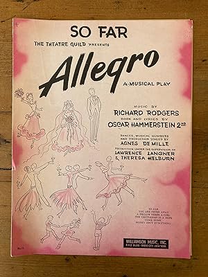 Imagen del vendedor de SO FAR (from "Allegro" by Rodgers and Hammerstein) a la venta por Jim Hodgson Books