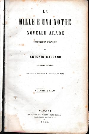 Immagine del venditore per Le mille e una notte. Novelle arabe venduto da librisaggi