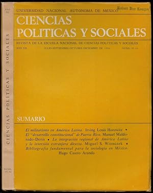 Bild des Verkufers fr El militarismo en America Latina in Ciencias Politicas y Sociales Ano XII Number 45-46 zum Verkauf von The Book Collector, Inc. ABAA, ILAB