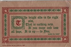 Imagen del vendedor de motto postcard: The Bright Side is the Right Side a la venta por Mobyville